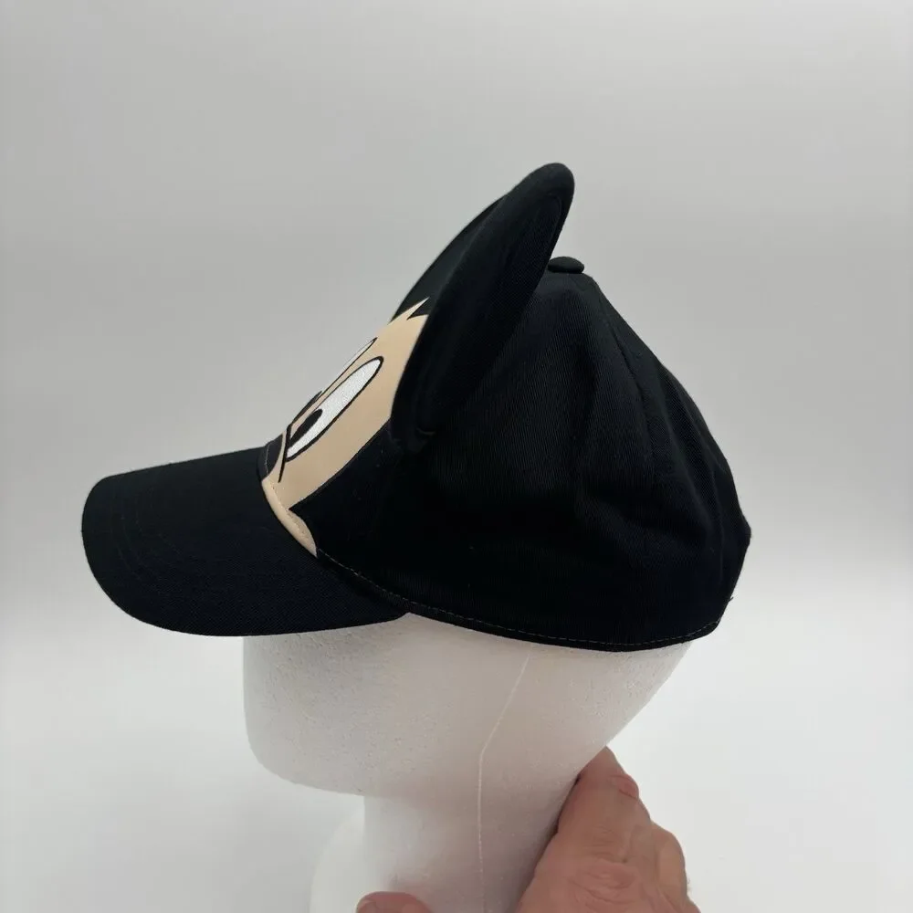 Disney Mickey Mouse Black Ears Snapback Hat Adult One Size Cotton Baseball Cap